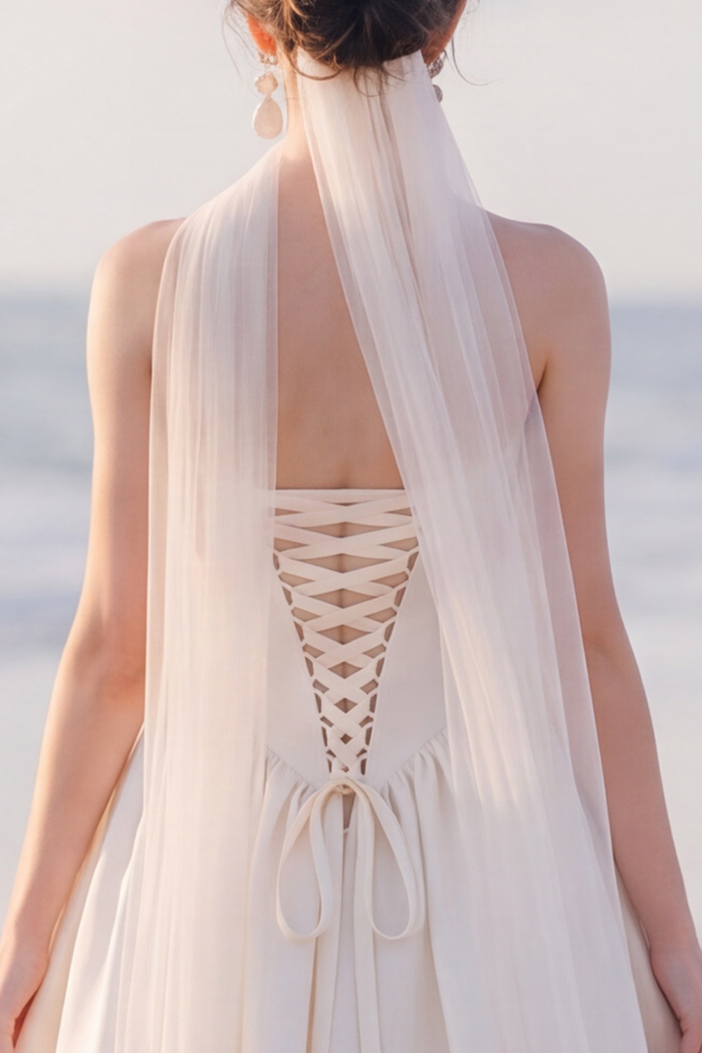 White A-Line Strapless Midi Engagement Dress