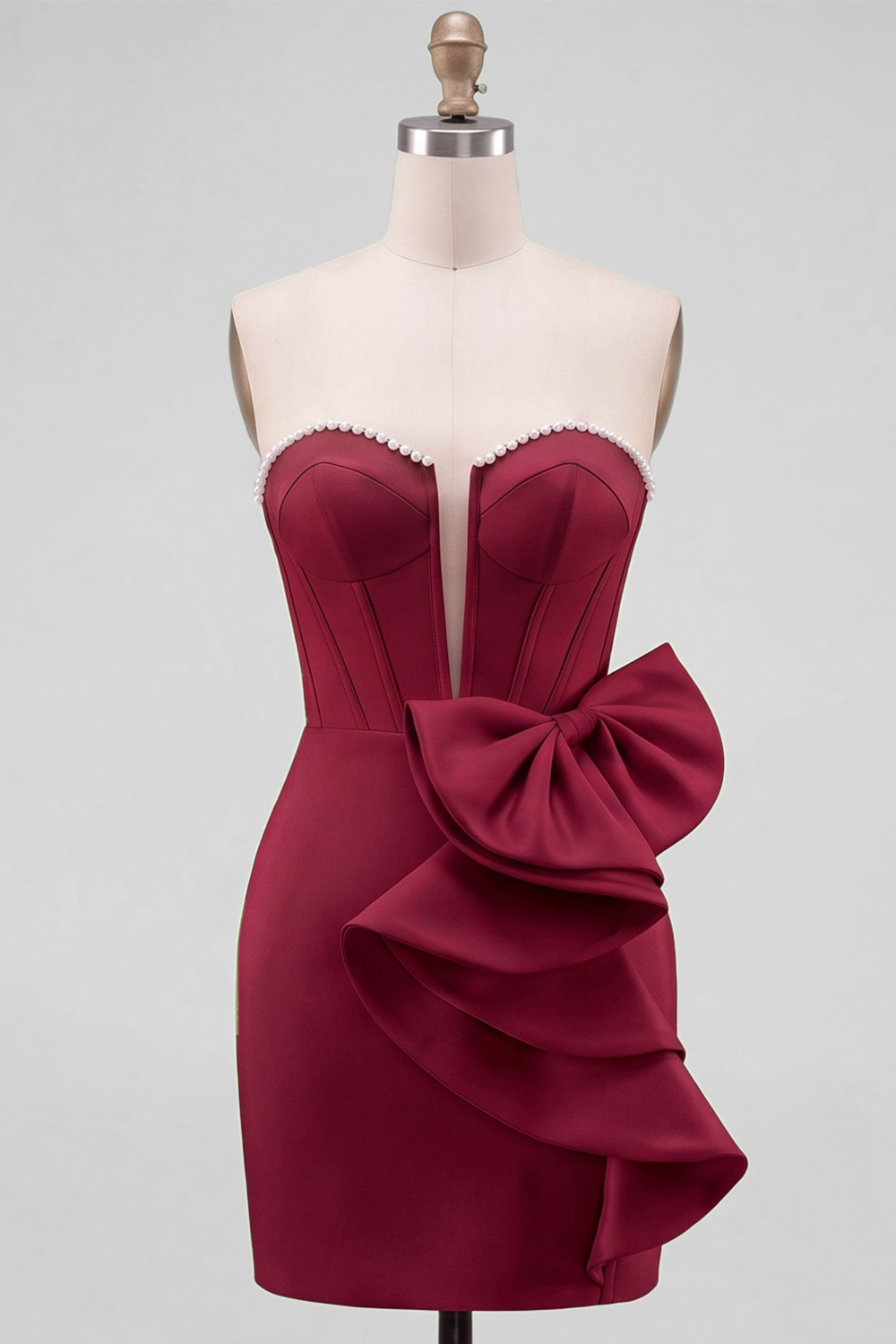 Coral Corset Sweetheart Short Homecoming Dress with Bow