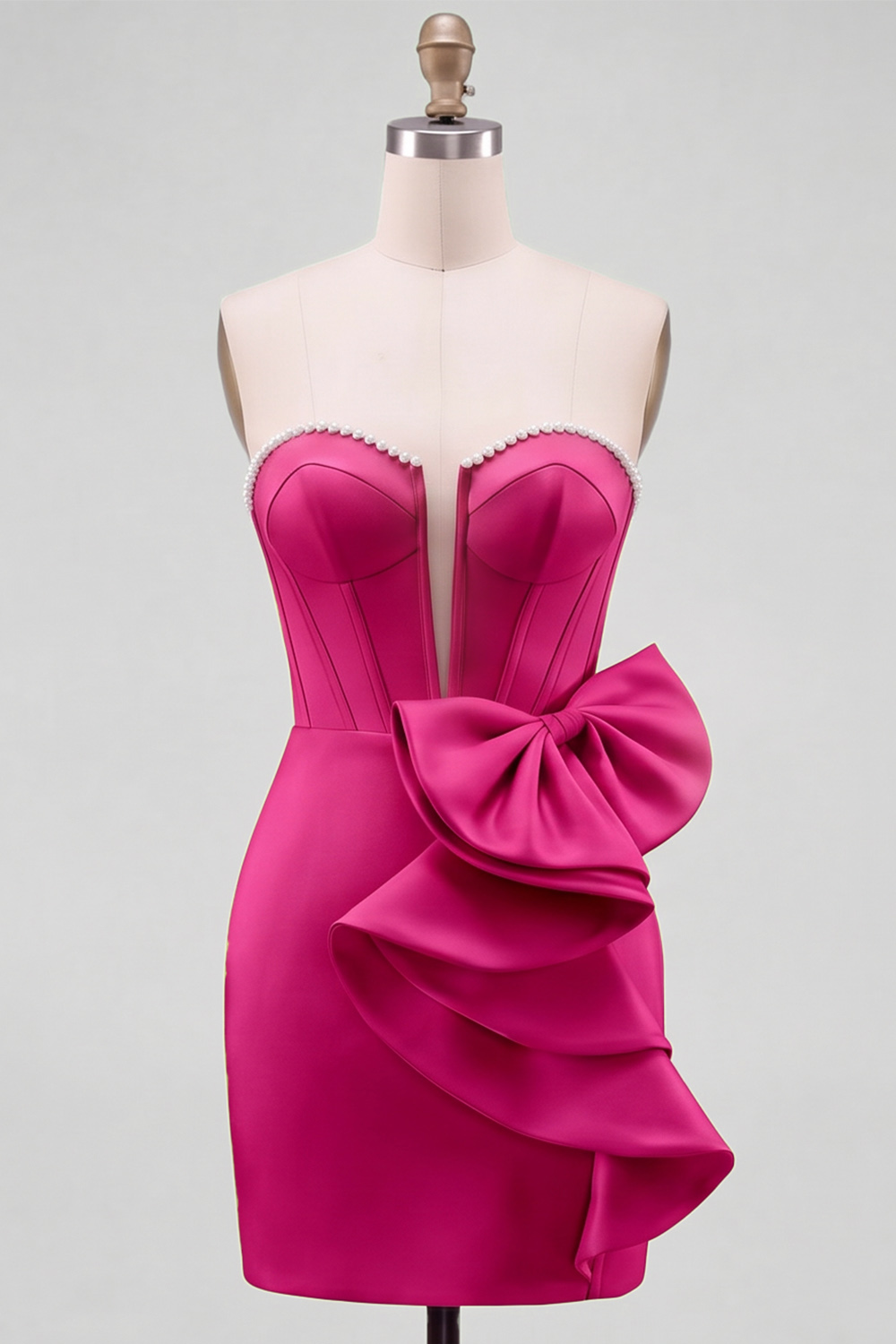 Coral Corset Sweetheart Short Homecoming Dress with Bow