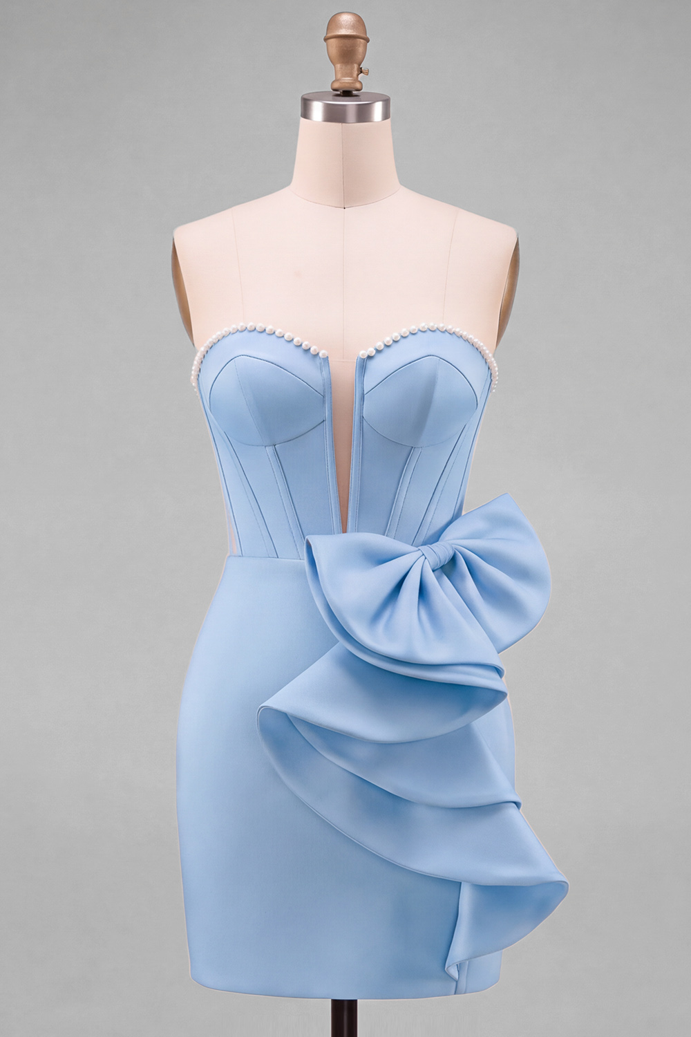 Coral Corset Sweetheart Short Homecoming Dress with Bow