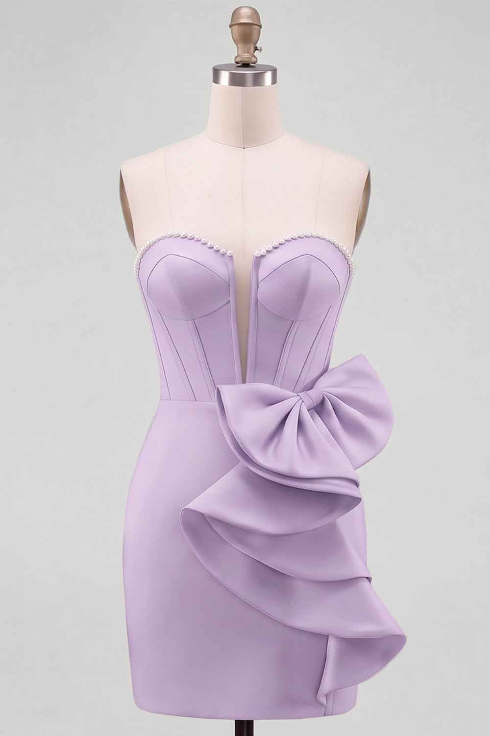 Coral Corset Sweetheart Short Homecoming Dress with Bow