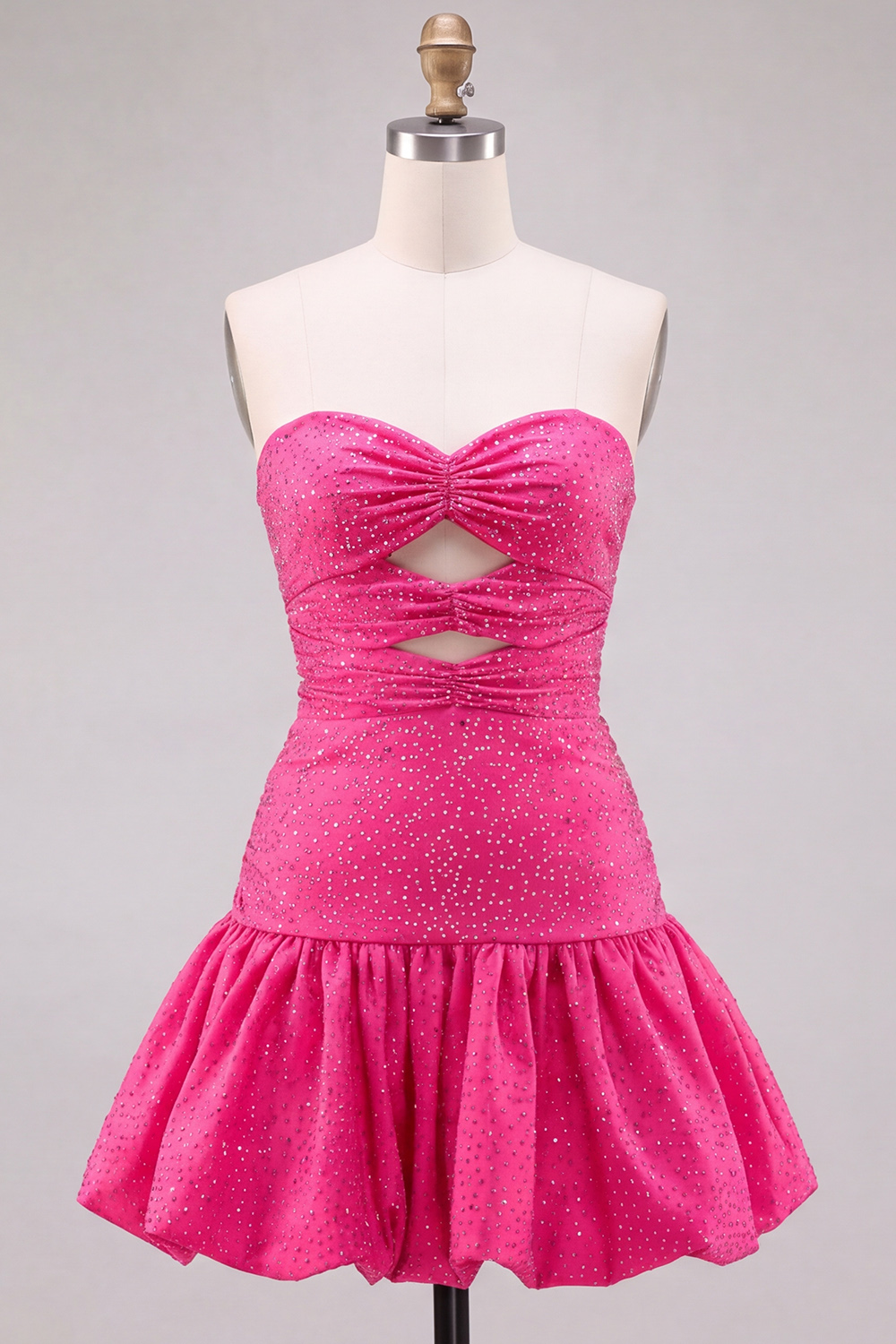 Fuchsia Bodycon Sweetheart Ruched Short Homecoming Dress