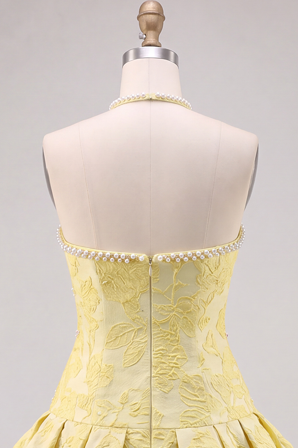 Daffodil A-Line Halter Floral Short Homecoming Dress