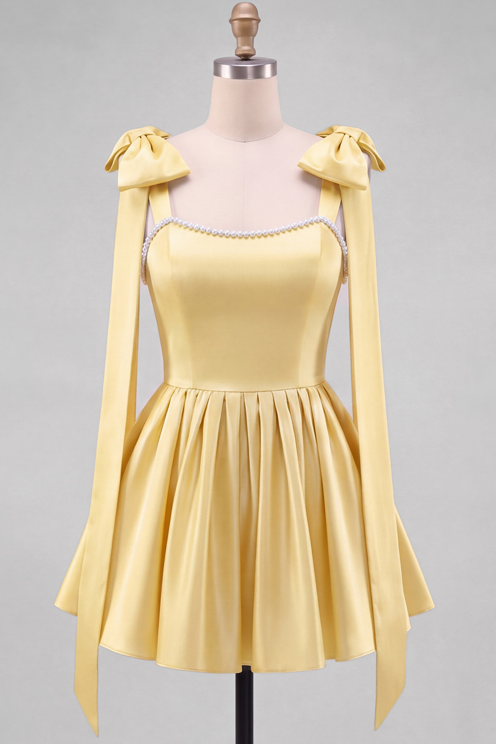 Daffodil A-Line Thick Straps Short Homecoming Dress with Bow