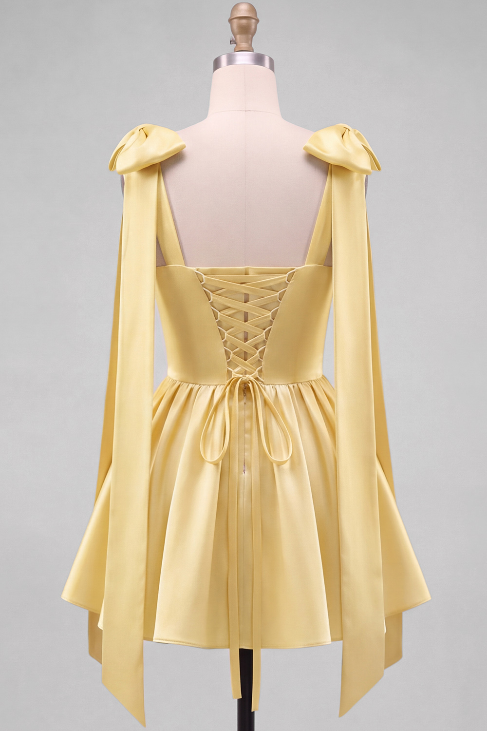 Daffodil A-Line Thick Straps Short Homecoming Dress with Bow