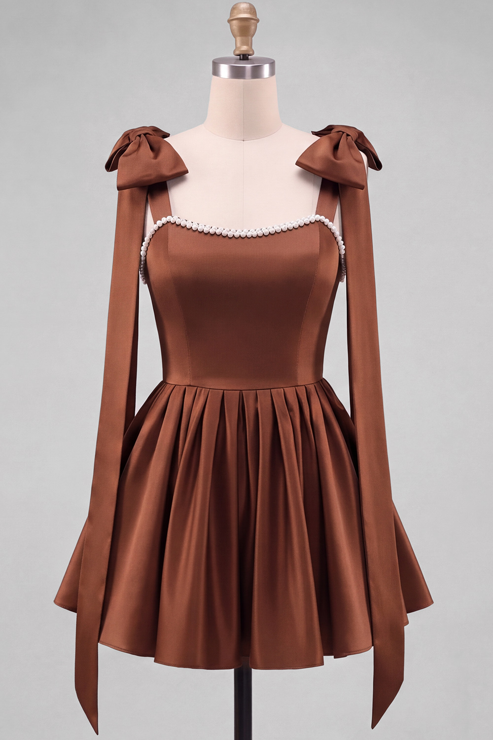 Daffodil A-Line Thick Straps Short Homecoming Dress with Bow
