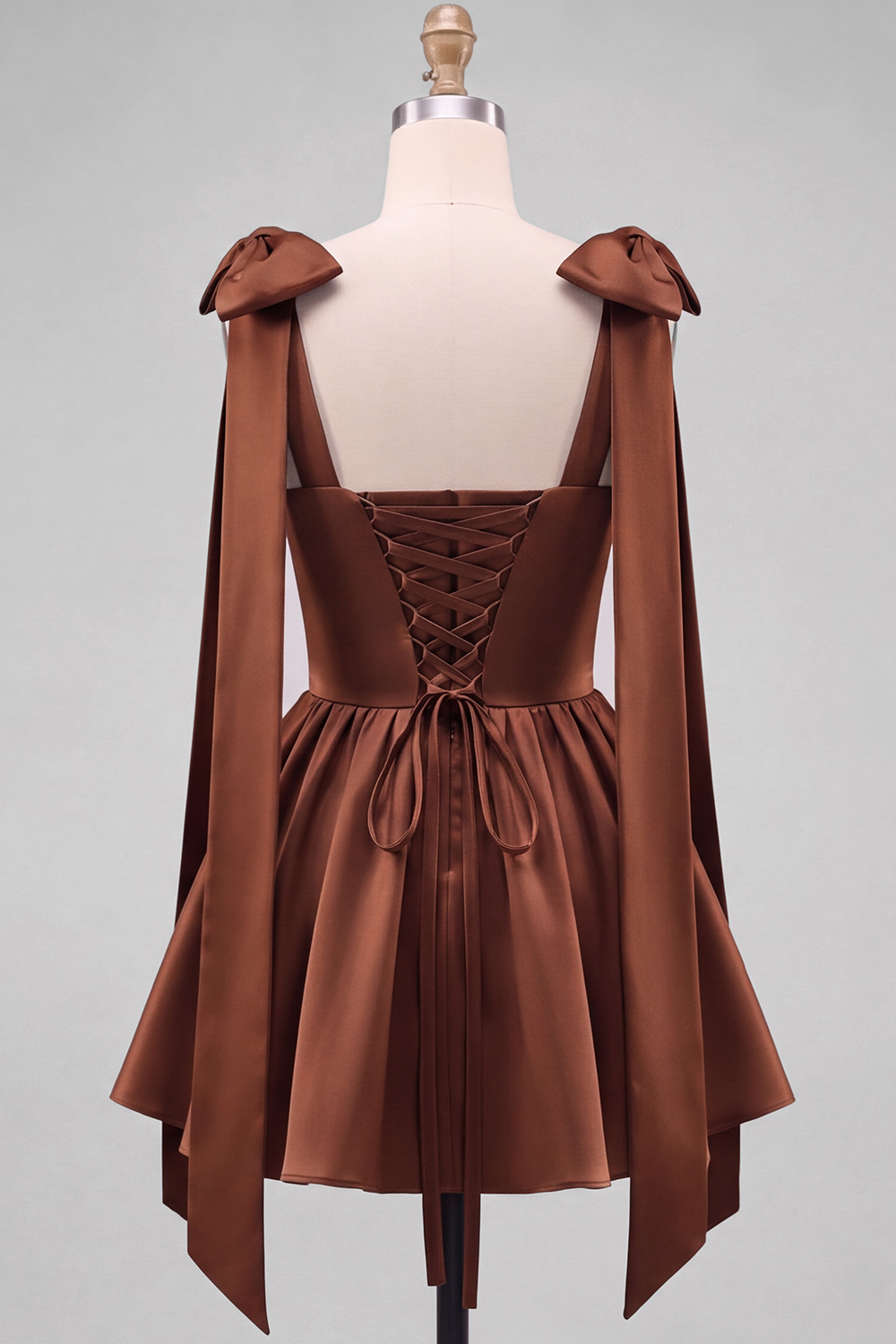 Daffodil A-Line Thick Straps Short Homecoming Dress with Bow