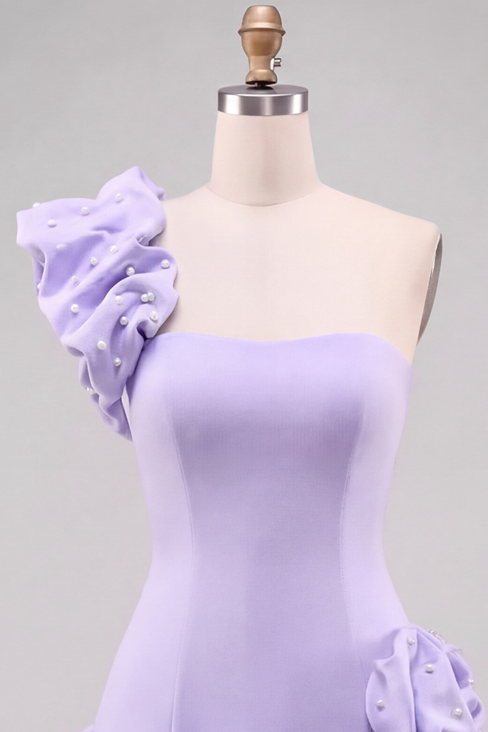 Light Blue Tight Ruched Short Homecoming Dress with Pearls