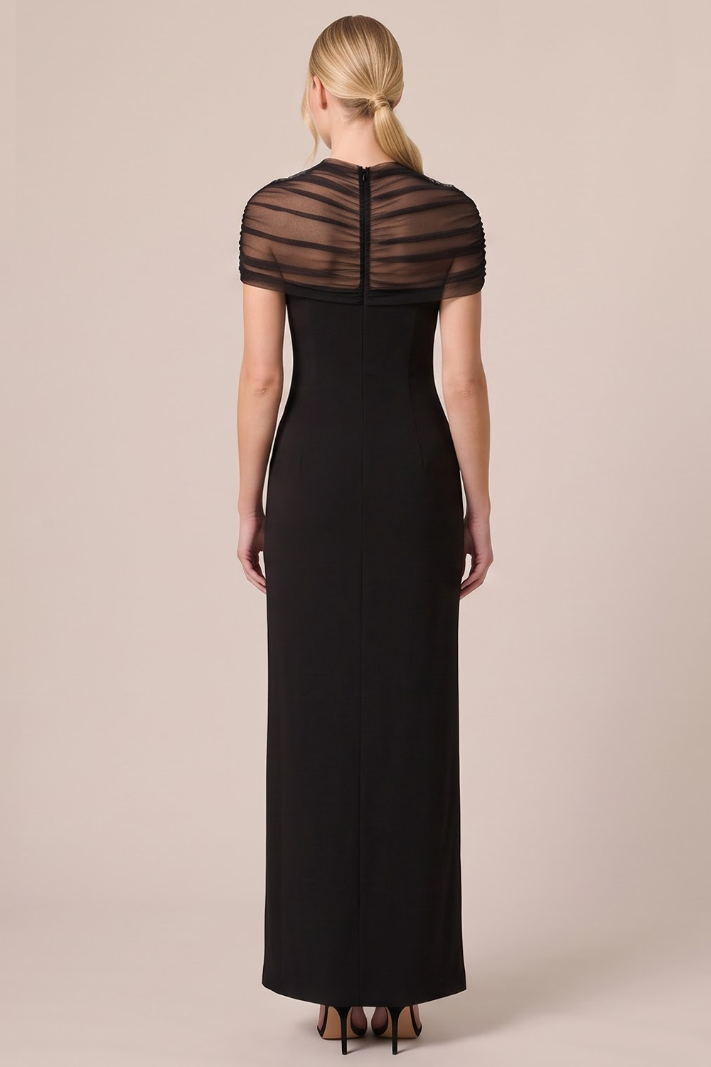 Black Sheath High Neck Long Formal Dress with Slit
