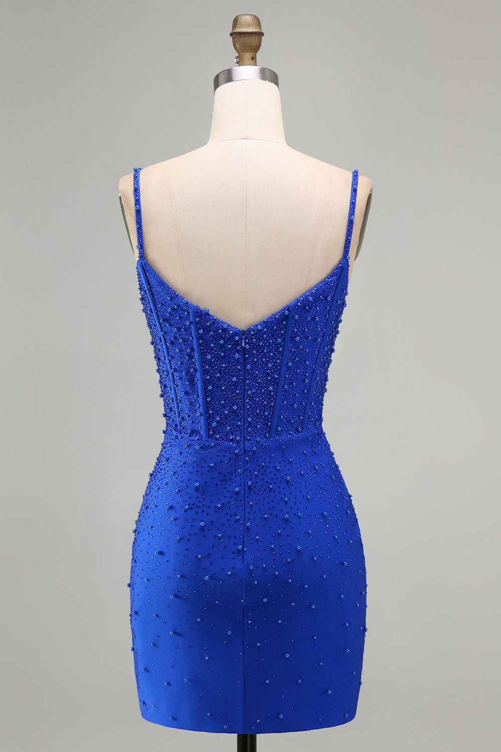 Royal Blue Sparkly Tight Corset Short Homecoming Dress with Beading
