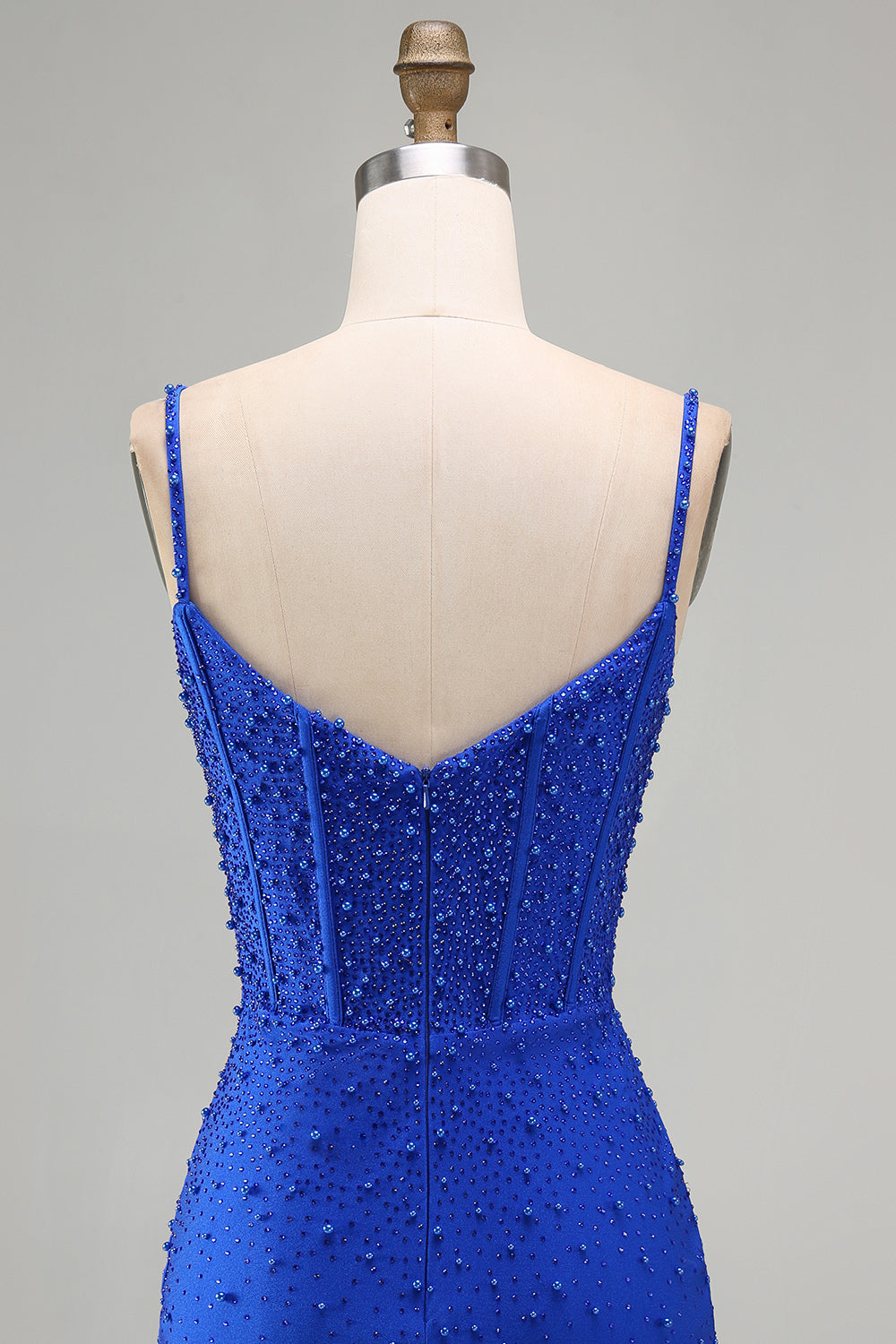 Royal Blue Sparkly Tight Corset Short Homecoming Dress with Beading