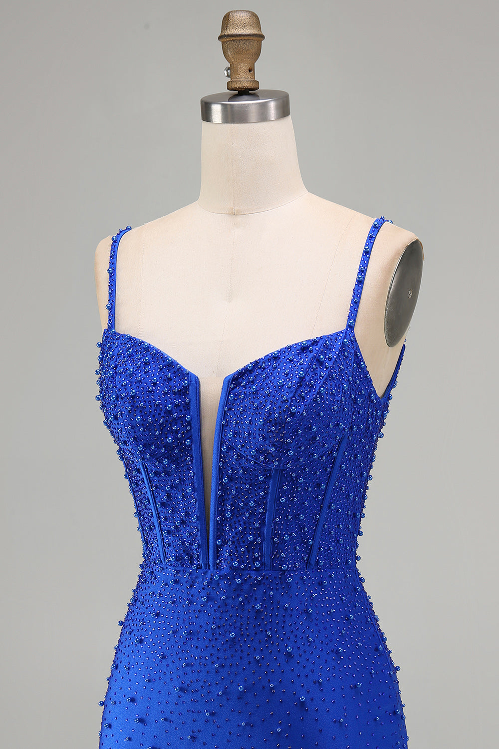 Royal Blue Sparkly Tight Corset Short Homecoming Dress with Beading