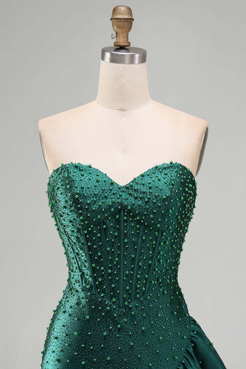 Sparkly Dark Green Tight Ruffled Sweetheart Short Corset Homecoming Dress
