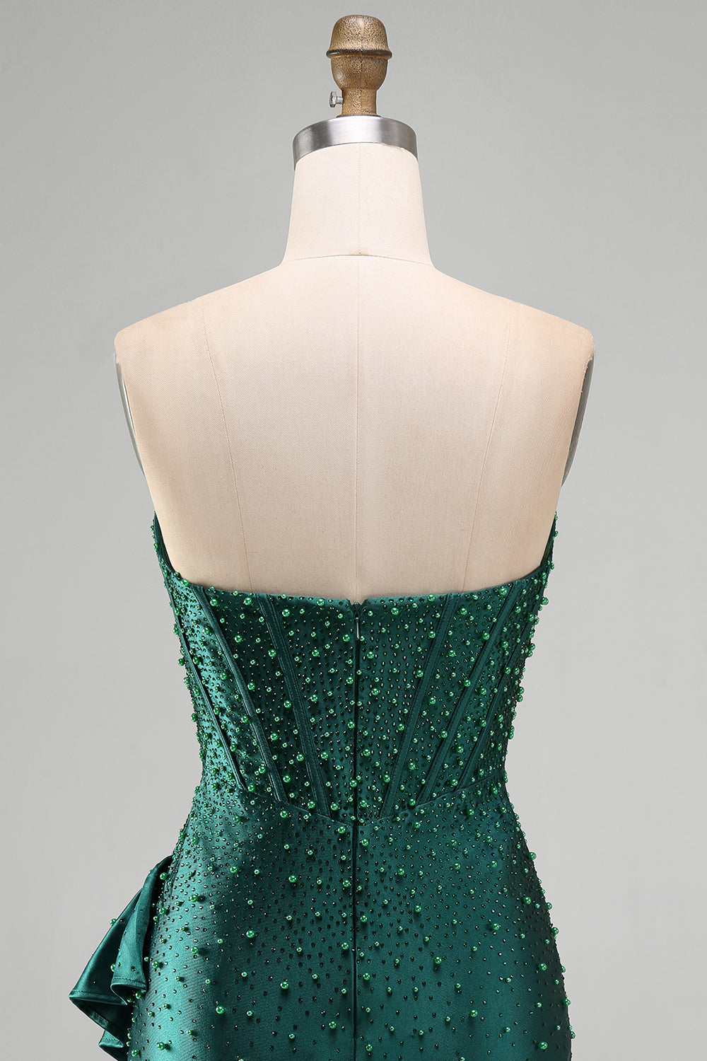 Sparkly Dark Green Tight Ruffled Sweetheart Short Corset Homecoming Dress