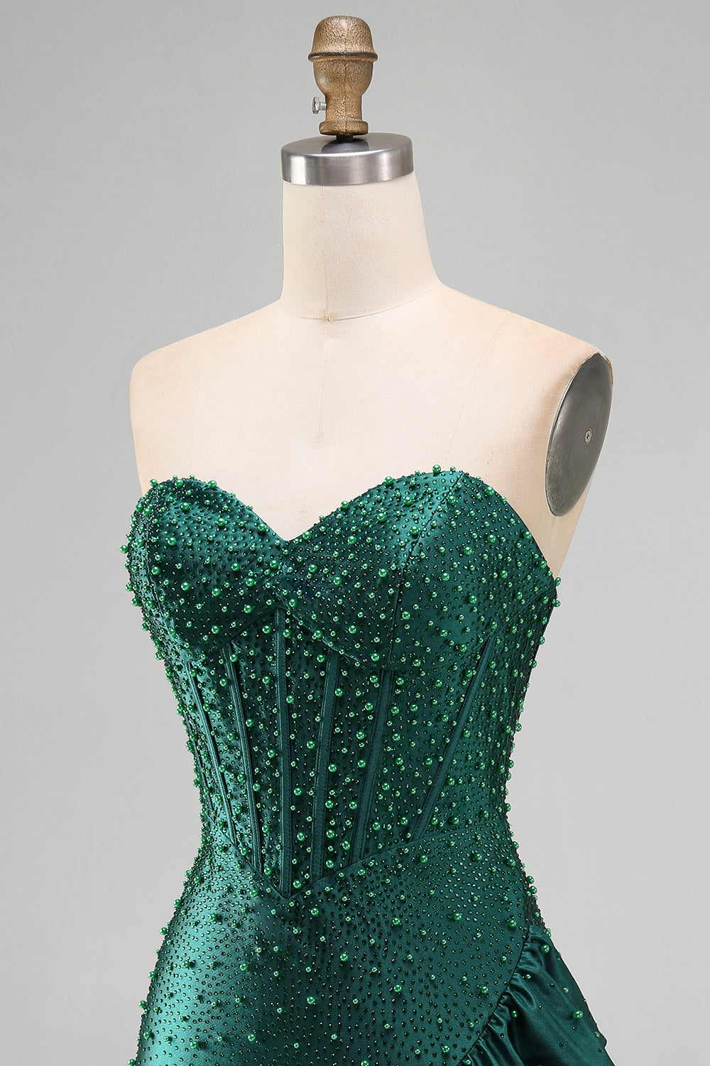 Sparkly Dark Green Tight Ruffled Sweetheart Short Corset Homecoming Dress