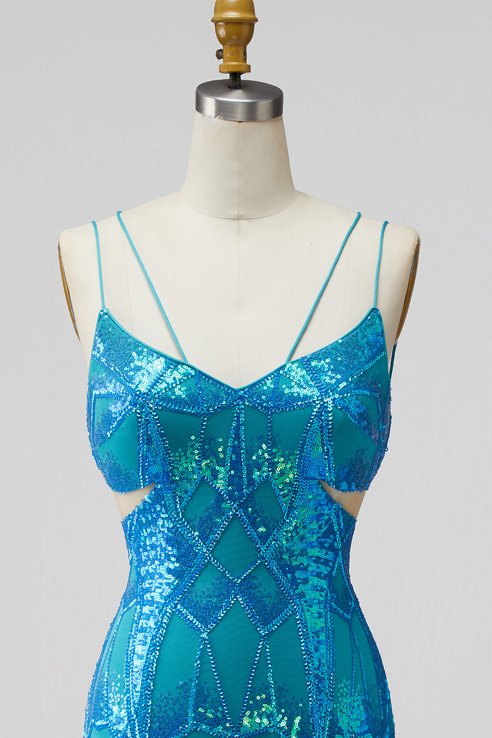 Sparkly Sequin Turquoise Short Tight Homecoming Dress