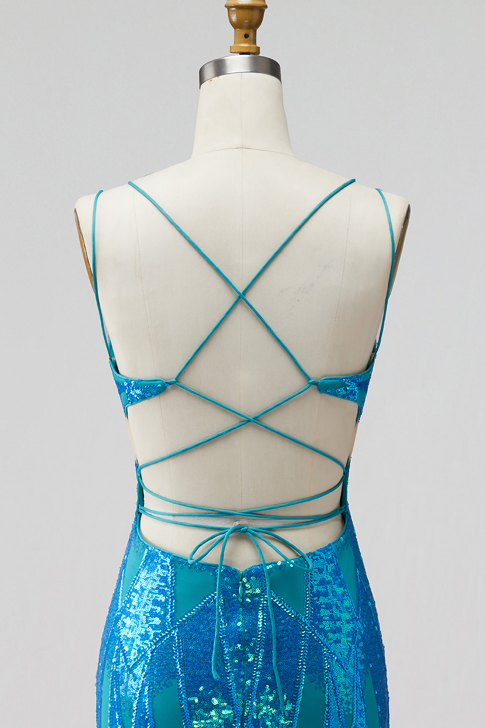 Sparkly Sequin Turquoise Short Tight Homecoming Dress