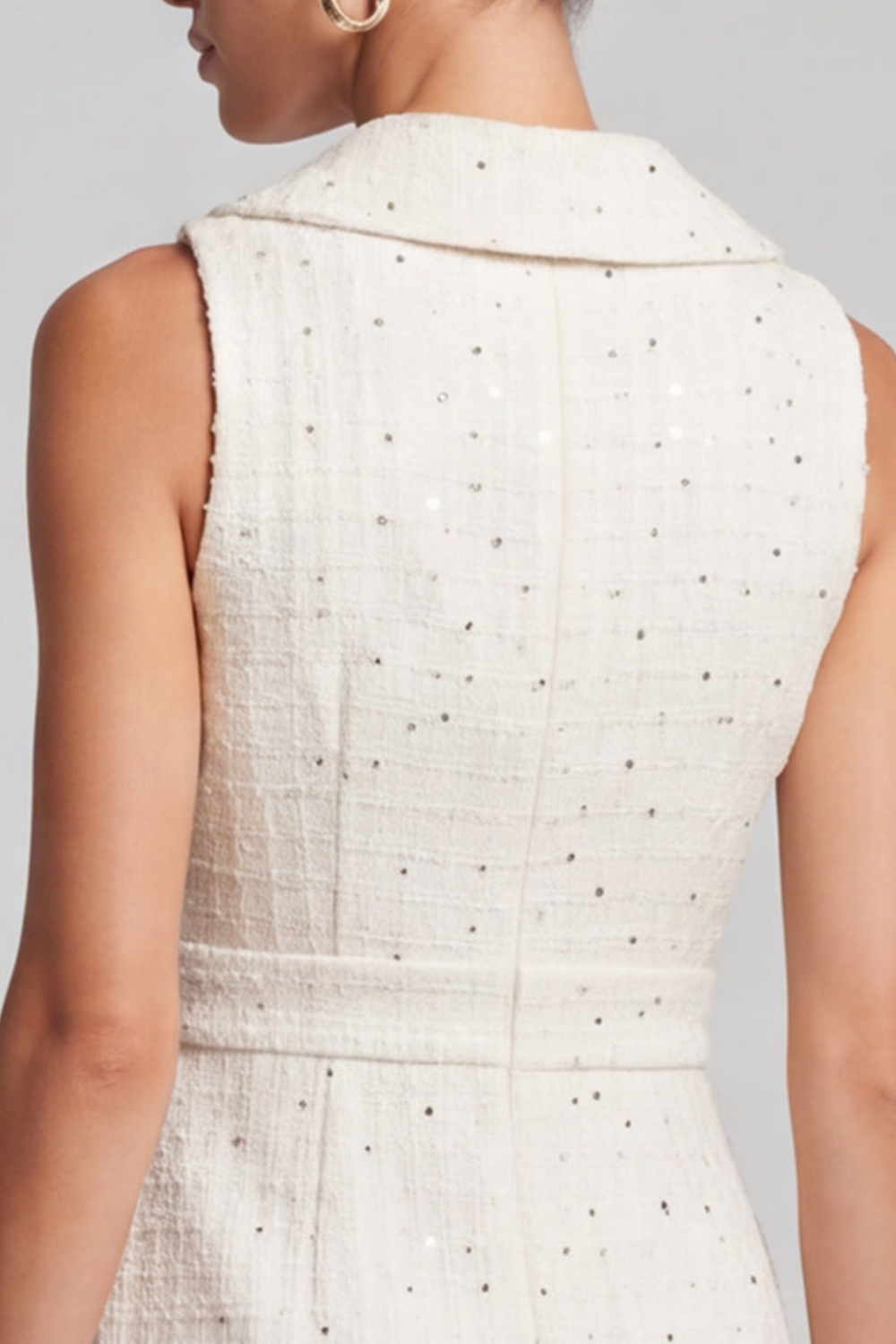 Ivory Sheath Collar Short Homecoming Outfits with Covered Button