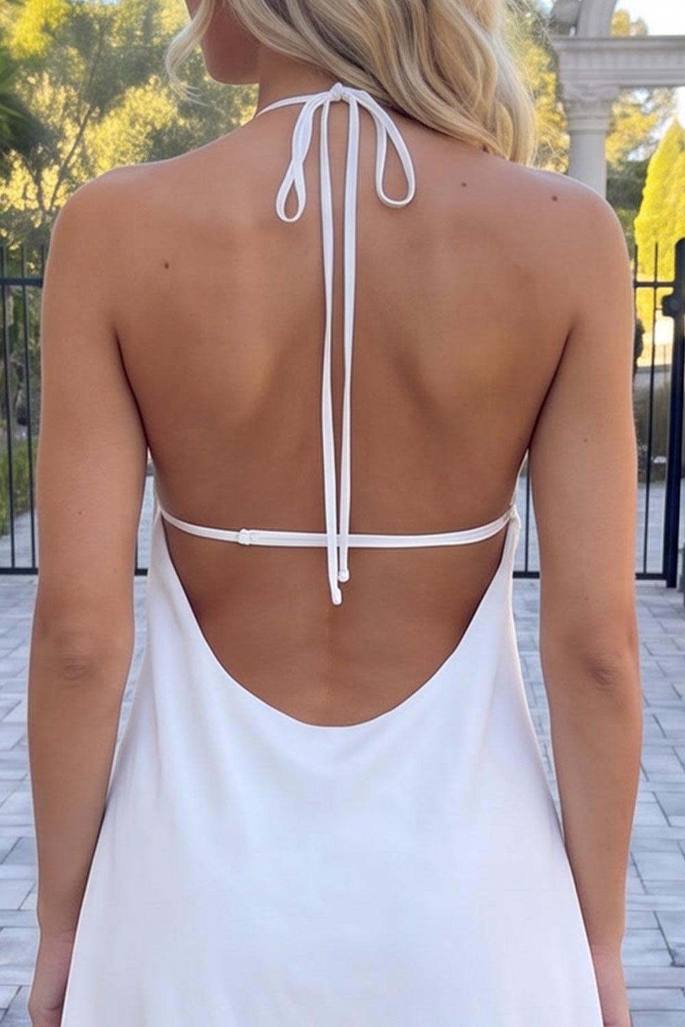 Simple White A-Line Halter Short Birthday Dress