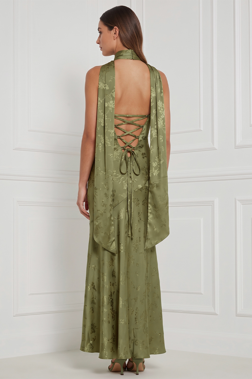 Burnt Orange Sheath Strapless Floral Long Formal Dress