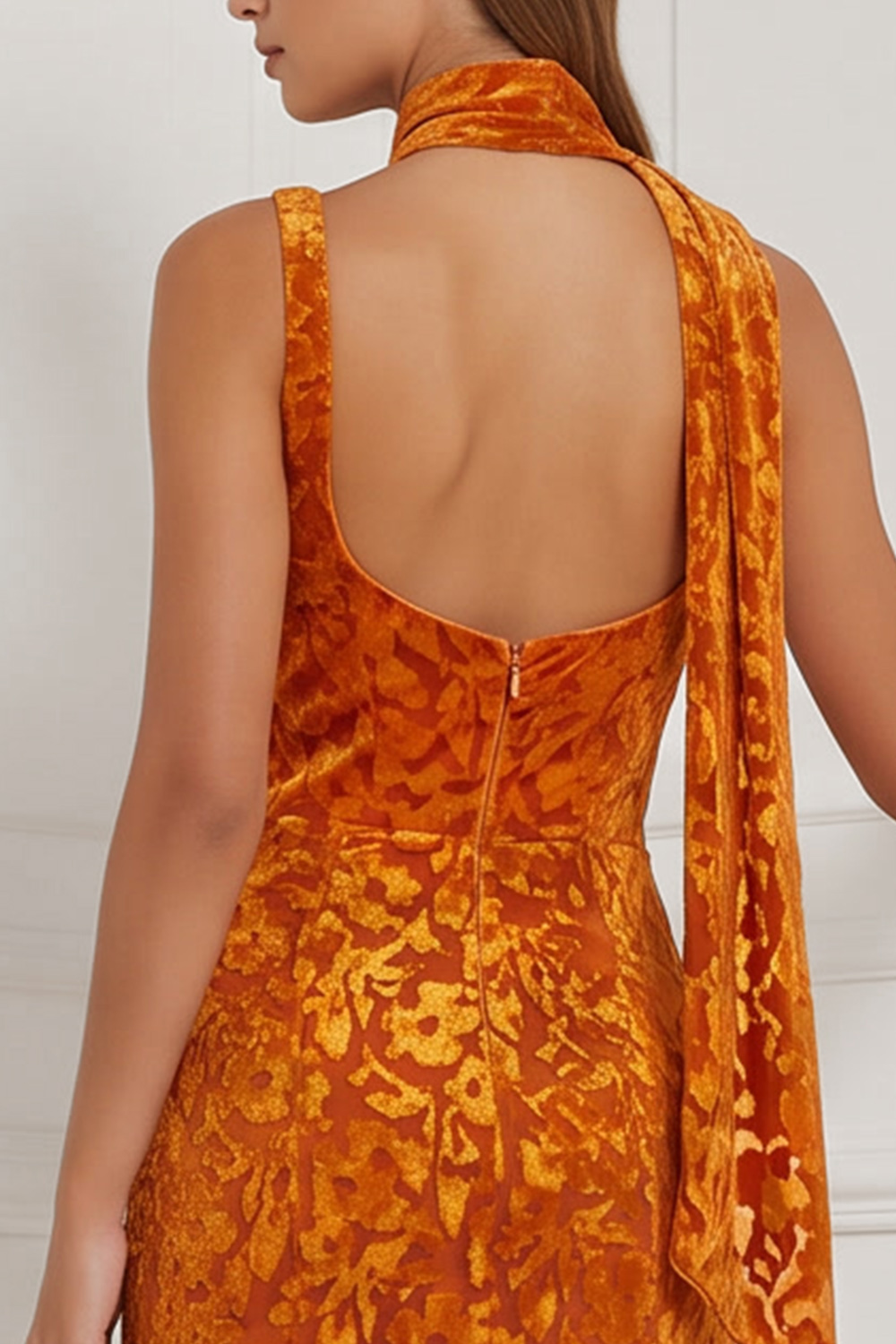 Espresso Thick Straps Sheath Ruched Long Floral Holiday Party Dress