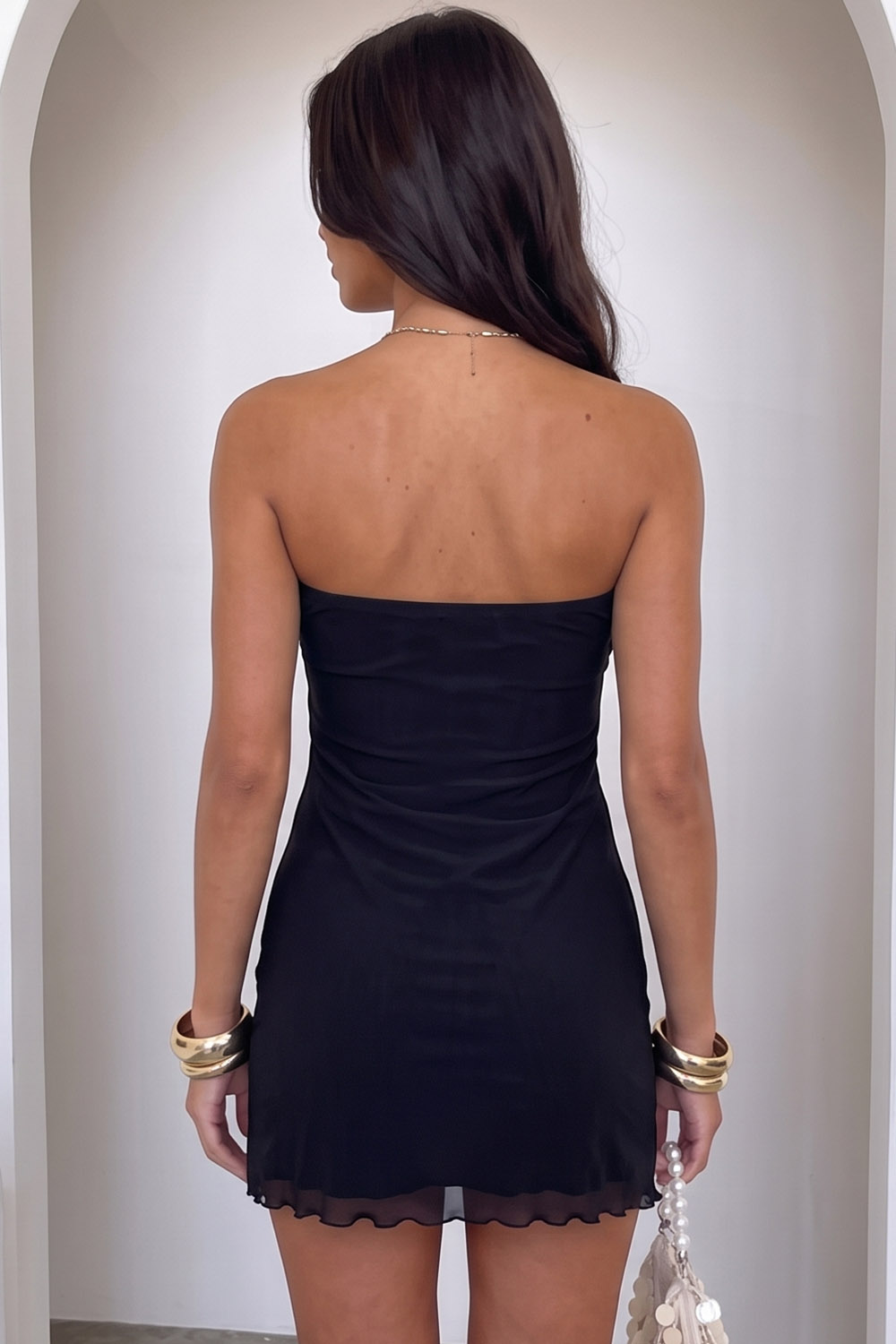 Dark Green Strapless Ruched Bodycon Short Birthday Dress