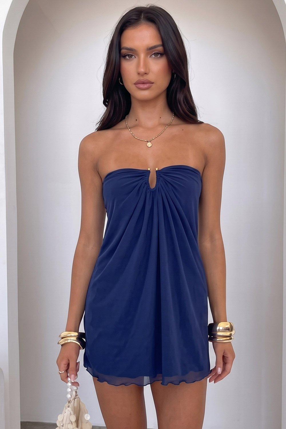 Dark Green Strapless Ruched Bodycon Short Birthday Dress