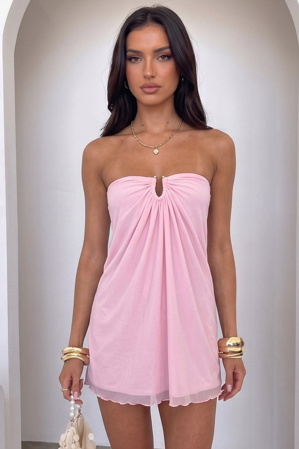 Dark Green Strapless Ruched Bodycon Short Birthday Dress