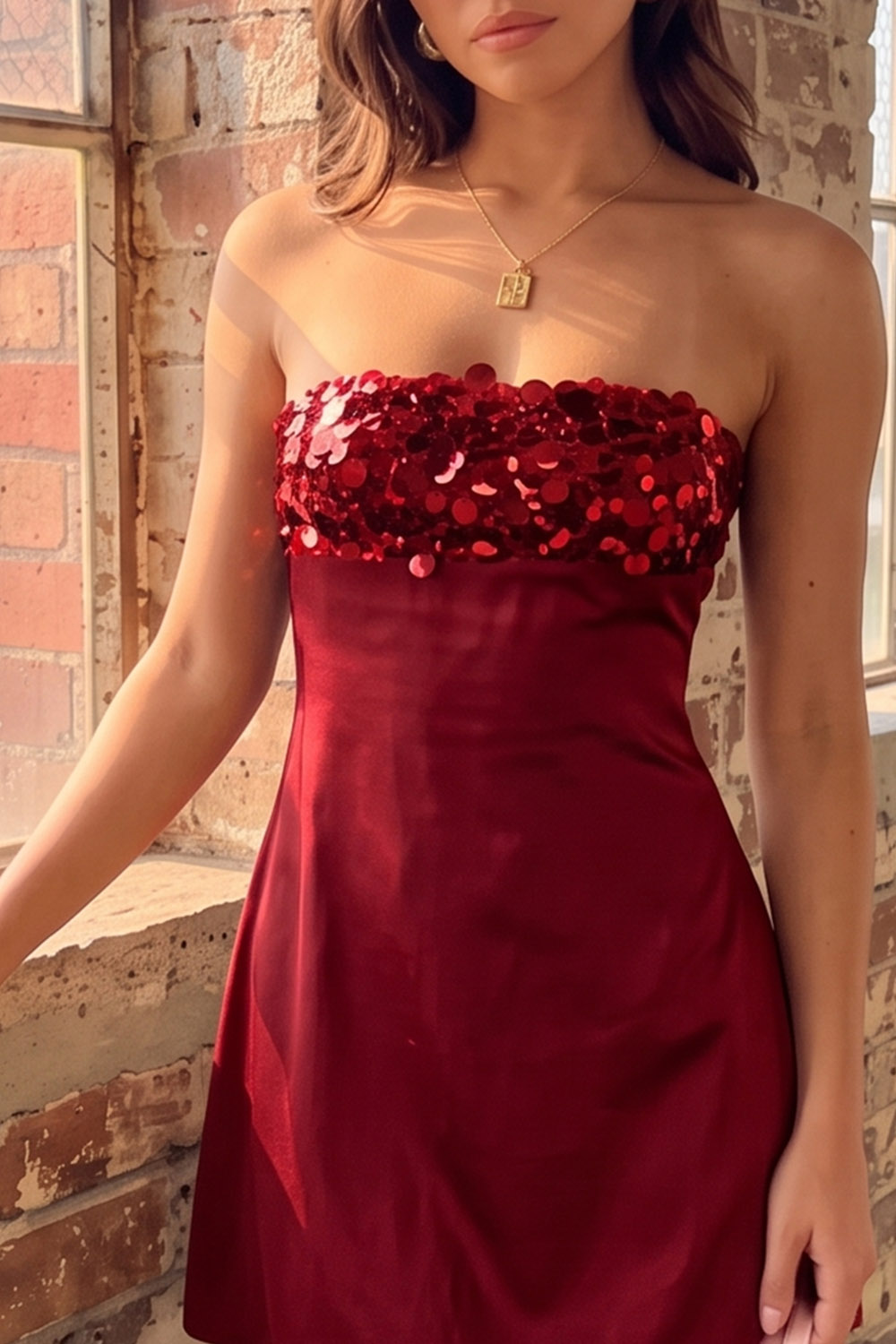 Black Sparkly Strapless Short Birthday Dress with Sequins