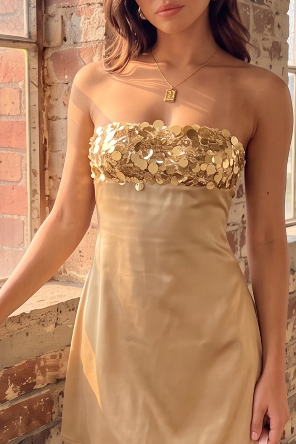 Black Sparkly Strapless Short Birthday Dress with Sequins