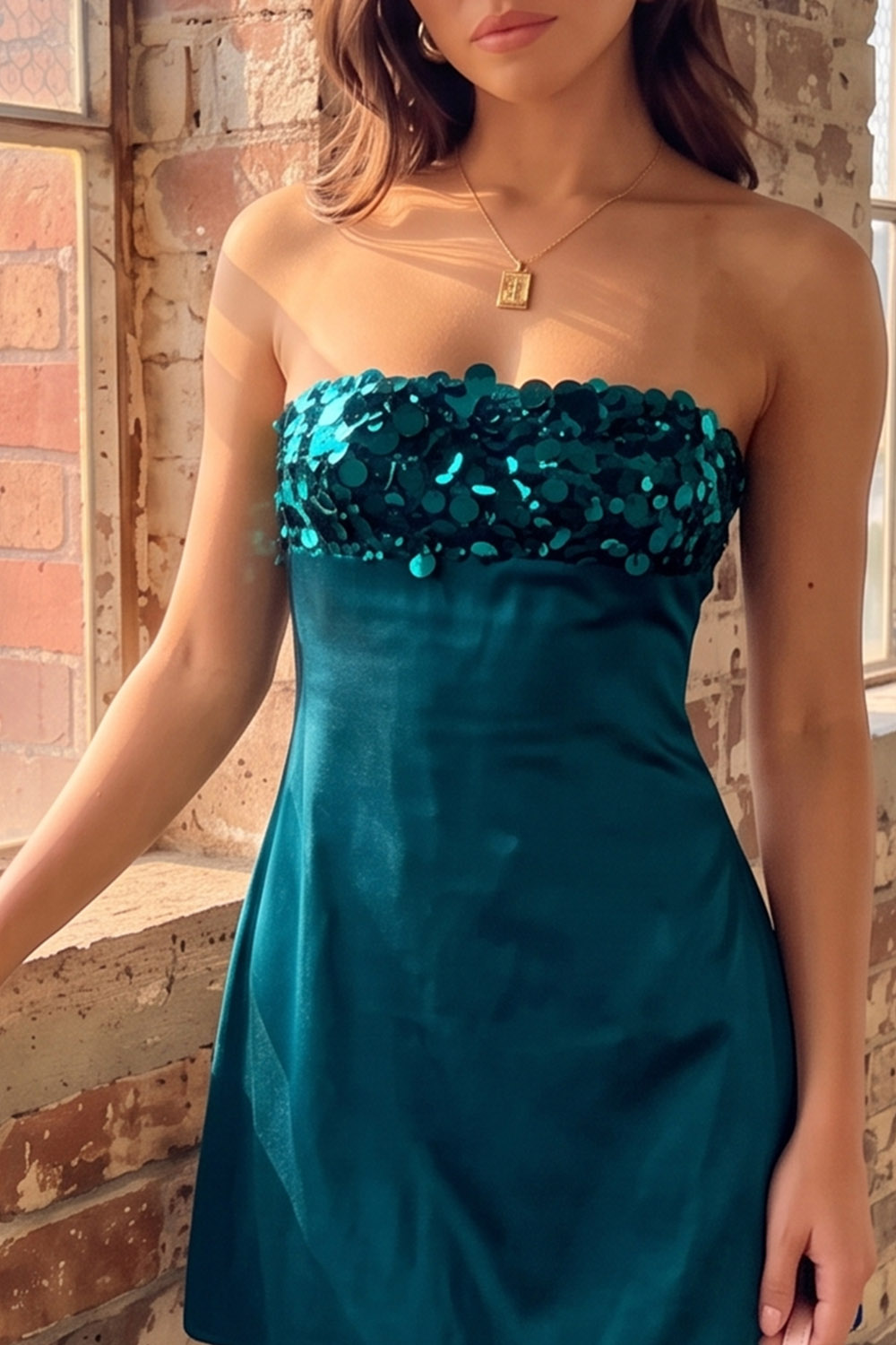 Black Sparkly Strapless Short Birthday Dress with Sequins