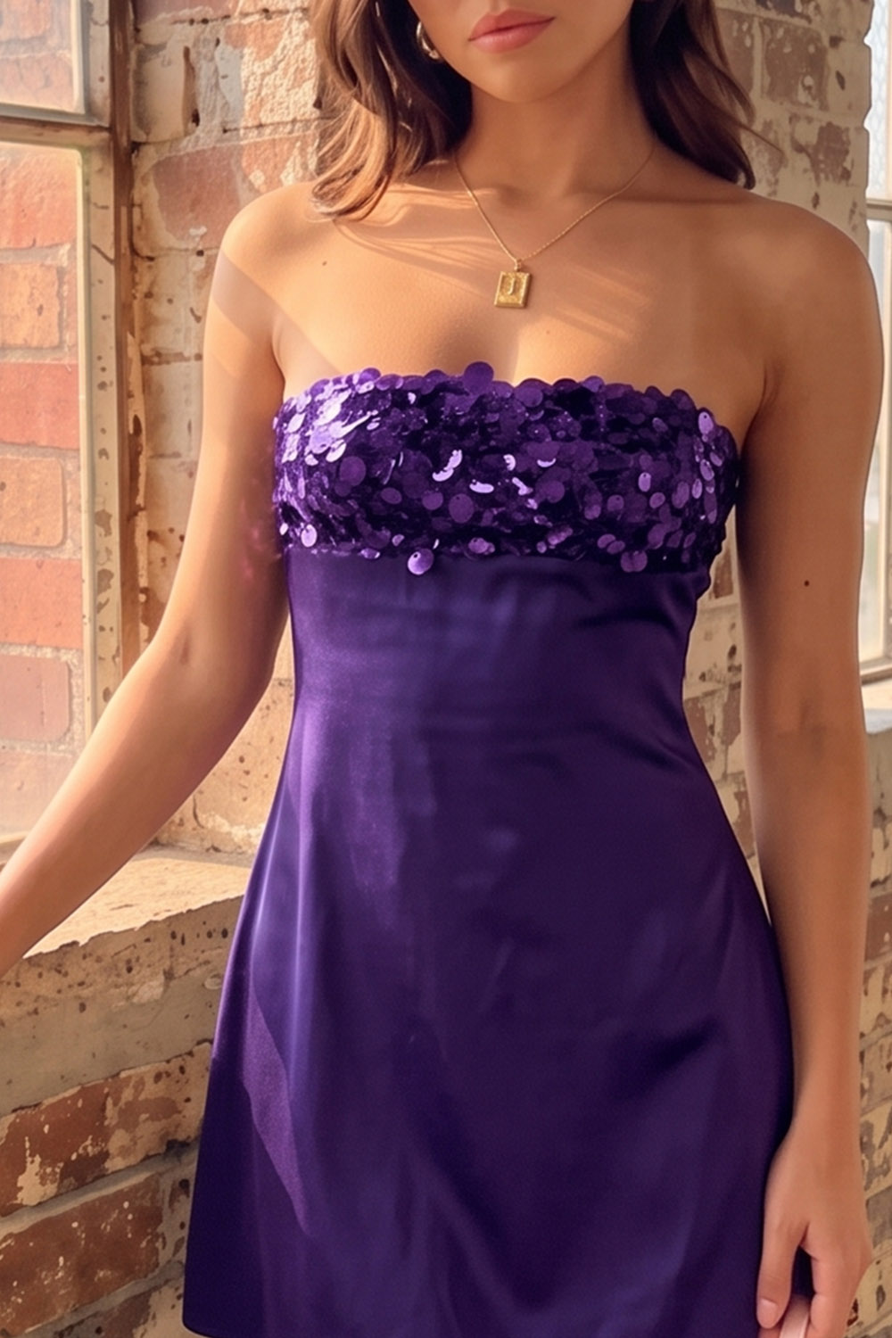 Black Sparkly Strapless Short Birthday Dress with Sequins