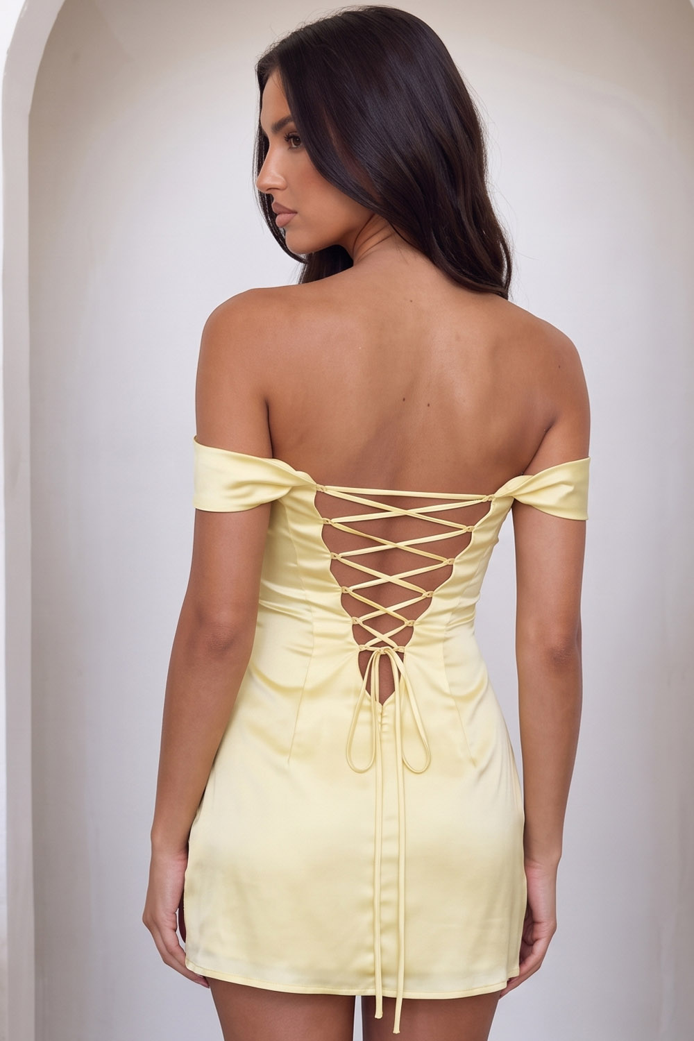 Pink Satin Bodycon Off the Shoulder Ruched Short Birthday Dress