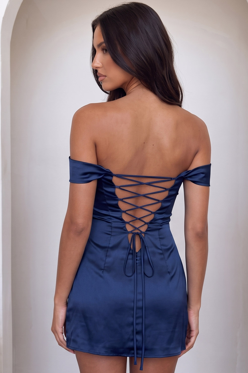 Pink Satin Bodycon Off the Shoulder Ruched Short Birthday Dress