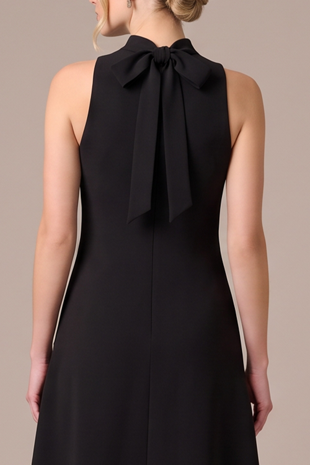 Black A-Line High Neck Long Wedding Guest Dress with 3D Flowers
