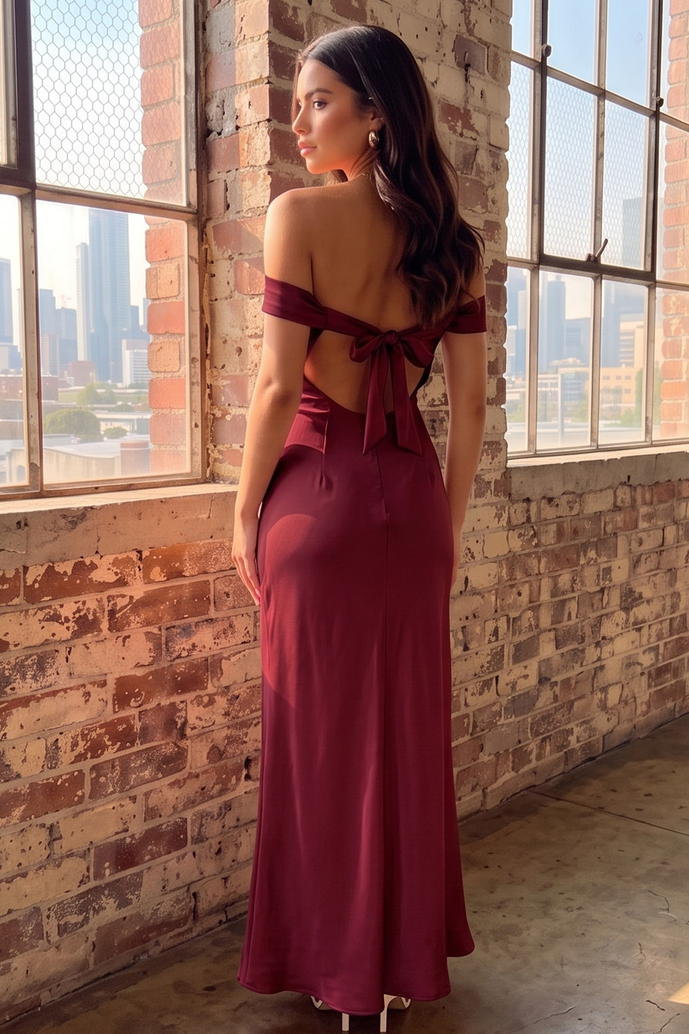 Pink Sheath Off the Shoulder Ruched Long Formal Dress