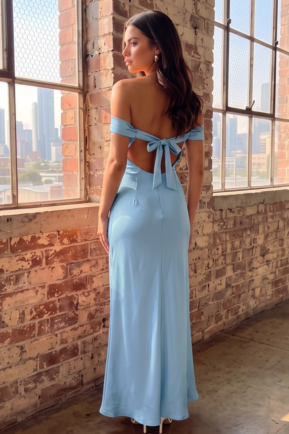 Pink Sheath Off the Shoulder Ruched Long Formal Dress