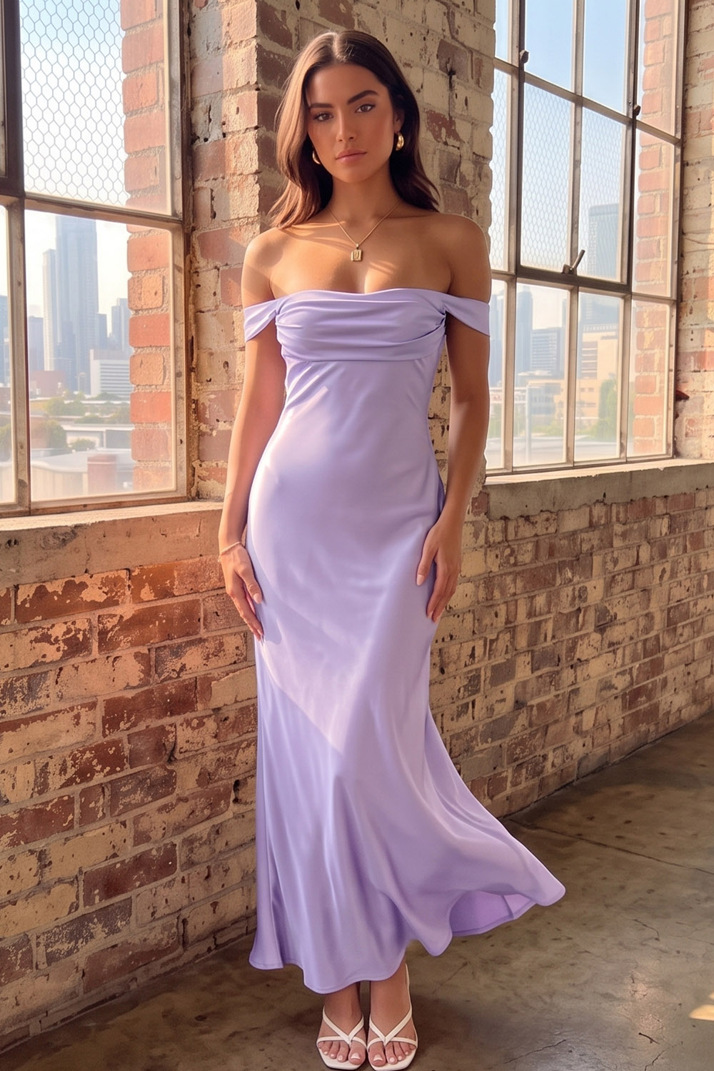 Pink Sheath Off the Shoulder Ruched Long Formal Dress