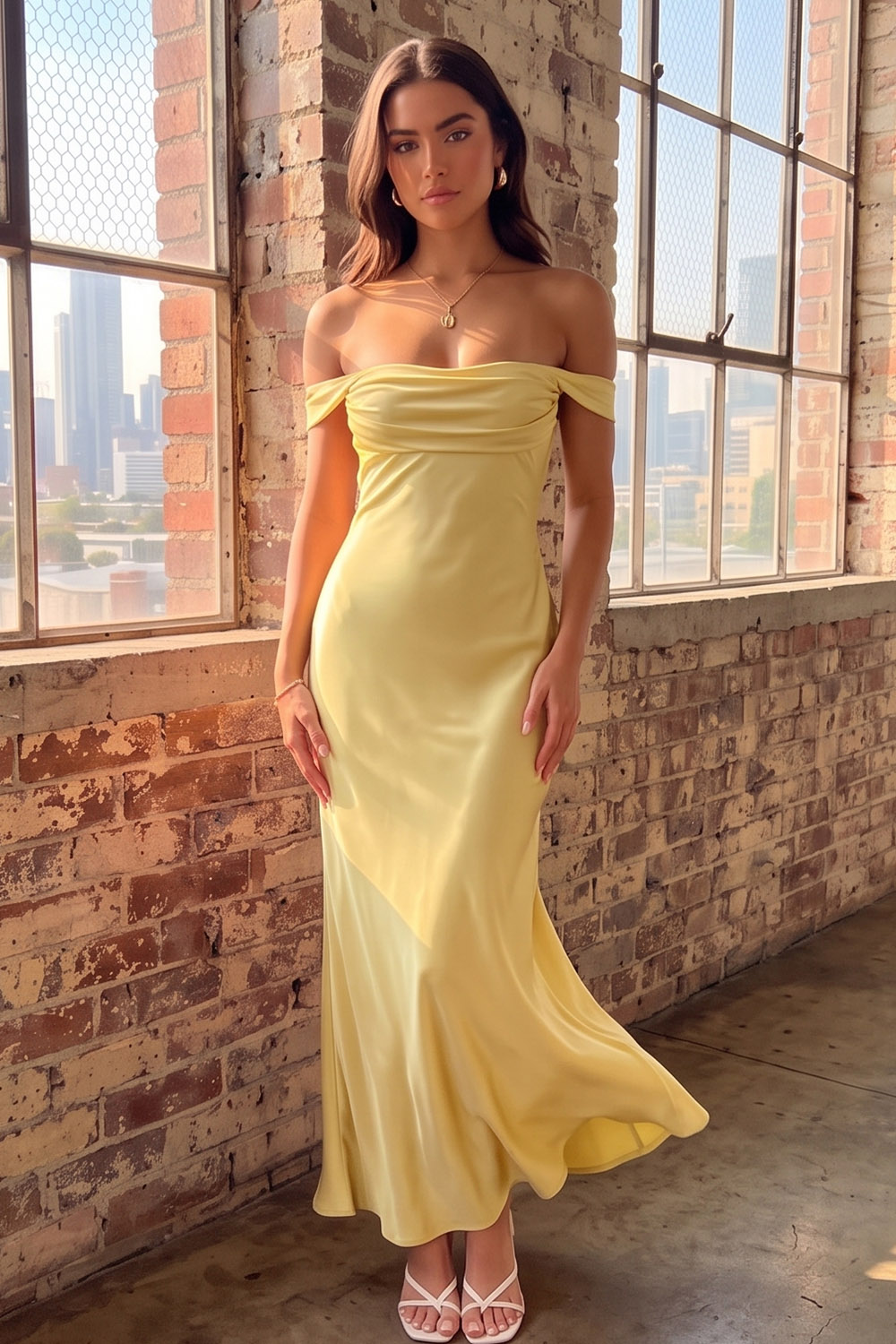 Pink Sheath Off the Shoulder Ruched Long Formal Dress