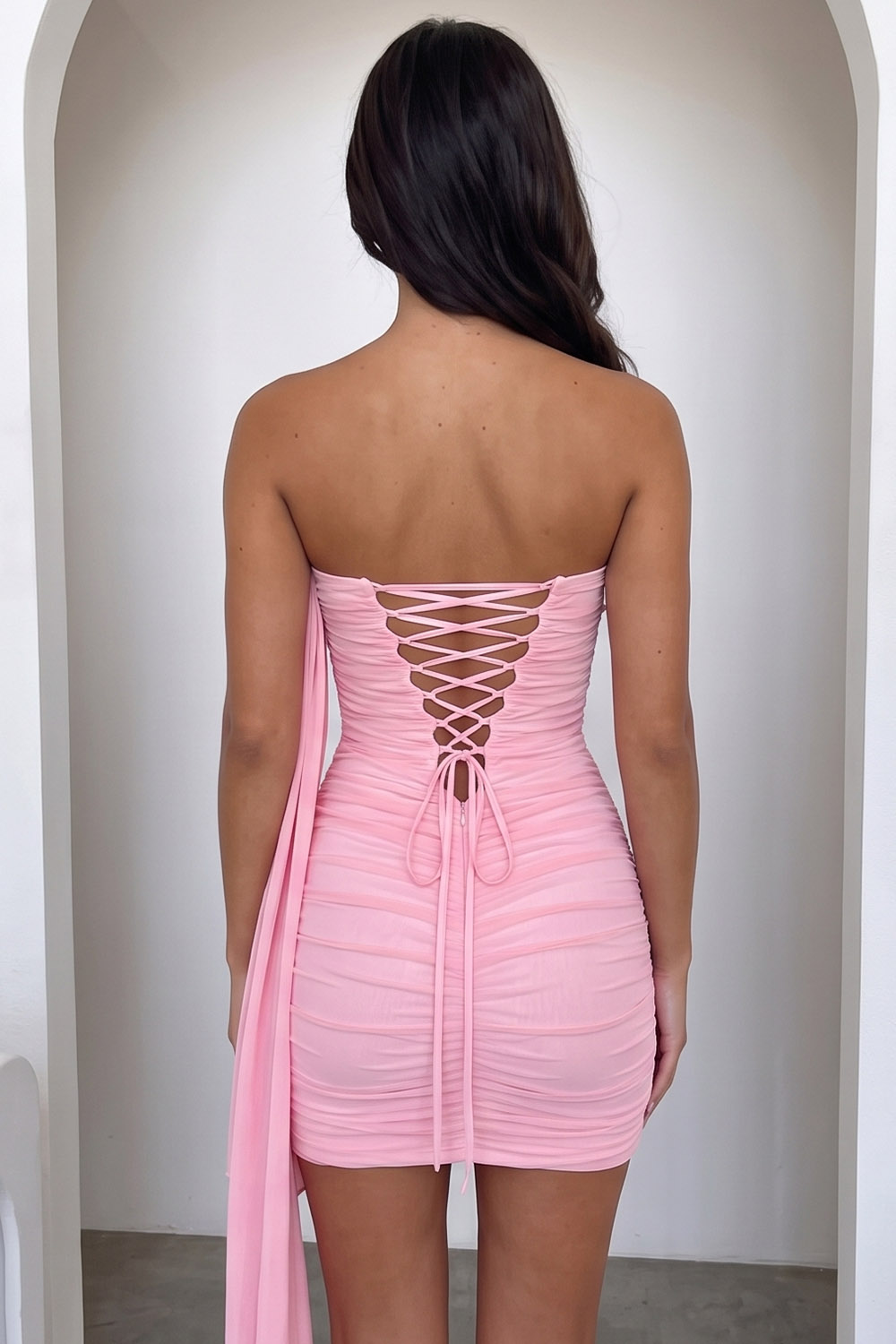 Pink Bodycon Sweetheart Ruched Short Birthday Dress