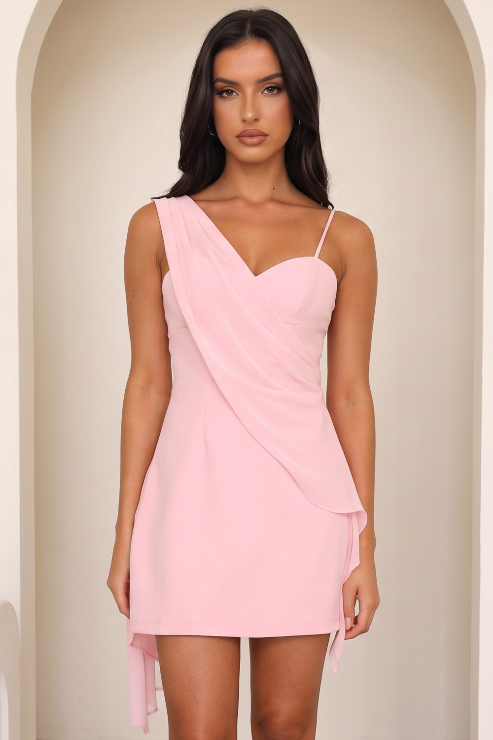 Pink Bodycon Spaghetti Straps Short Birthday Dress