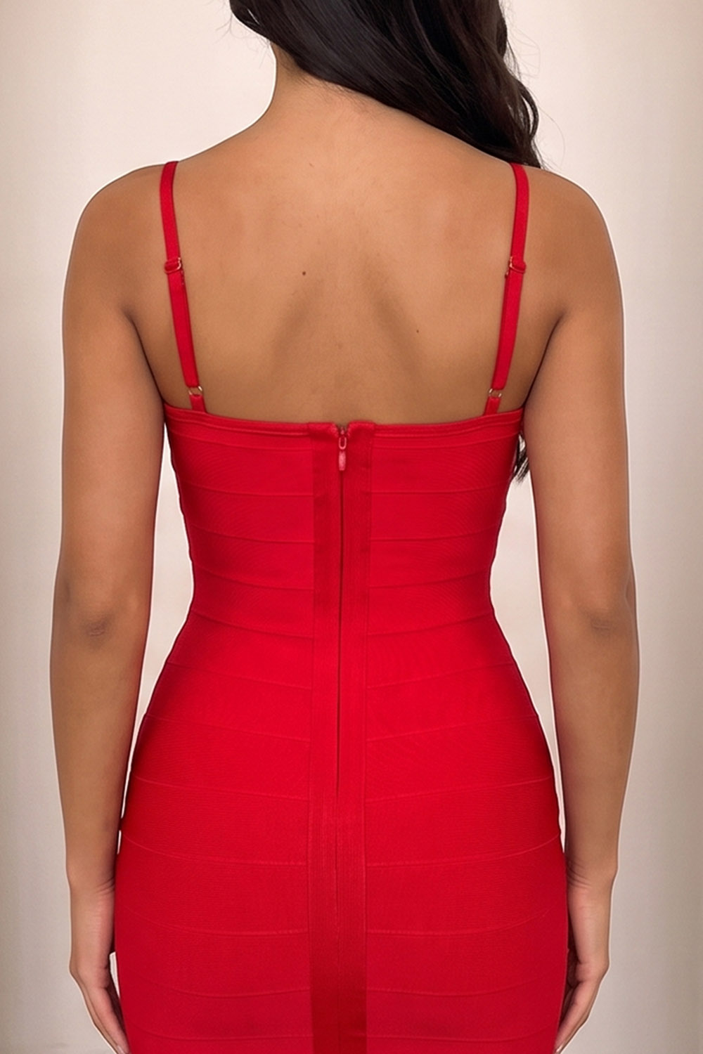 Red Square Neck Ruched Bodycon Short Birthday Dress