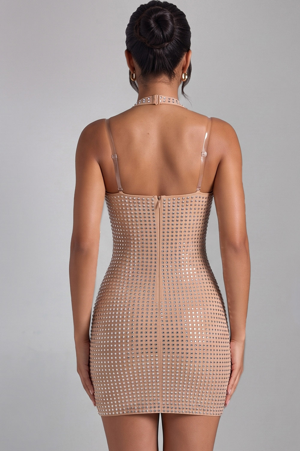 Sparkly Burgundy Bodycon Halter Short Birthday Dress with Sequins