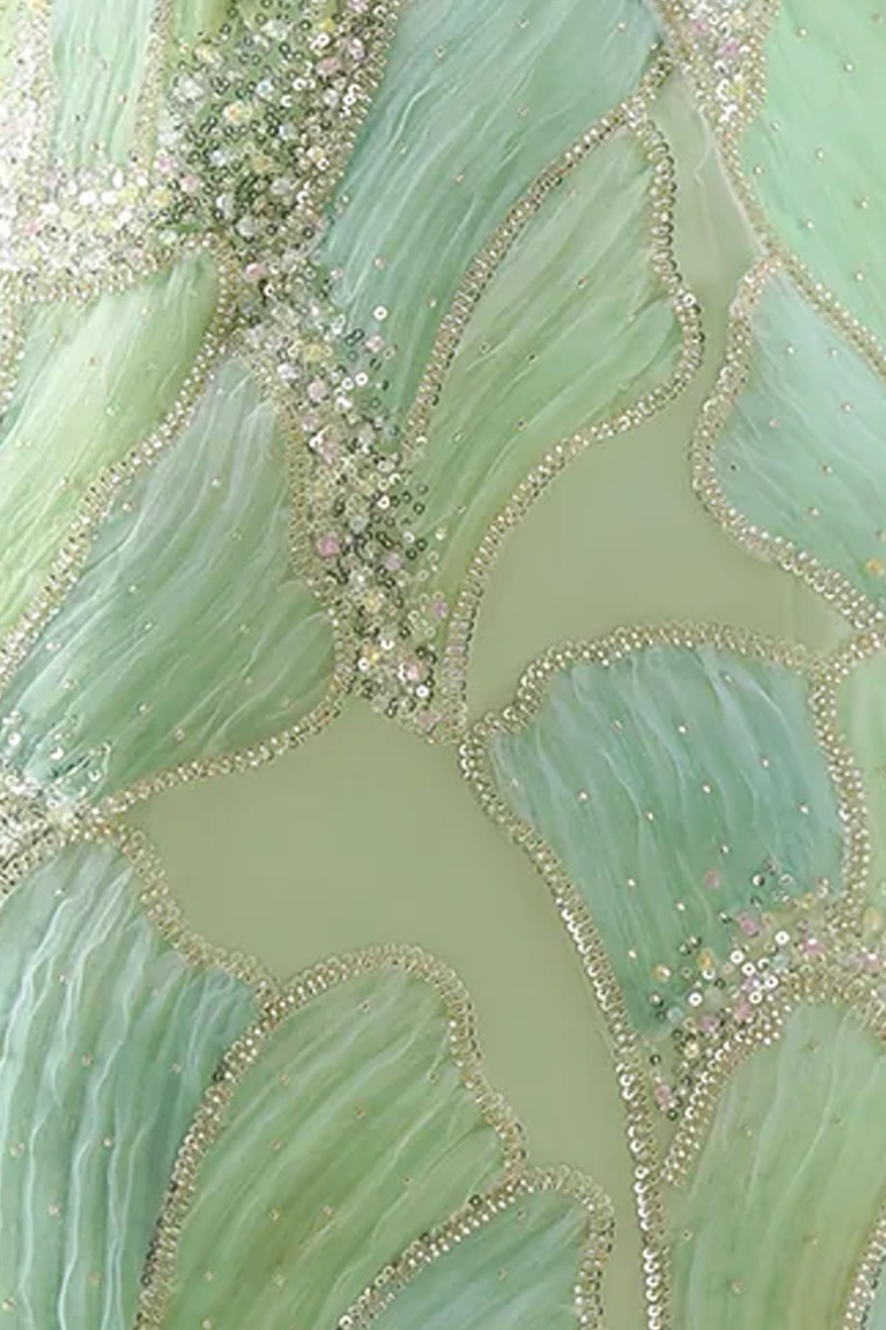 Mint Corset Sparkly Sequin Sweetheart Long Prom Dress with Slit