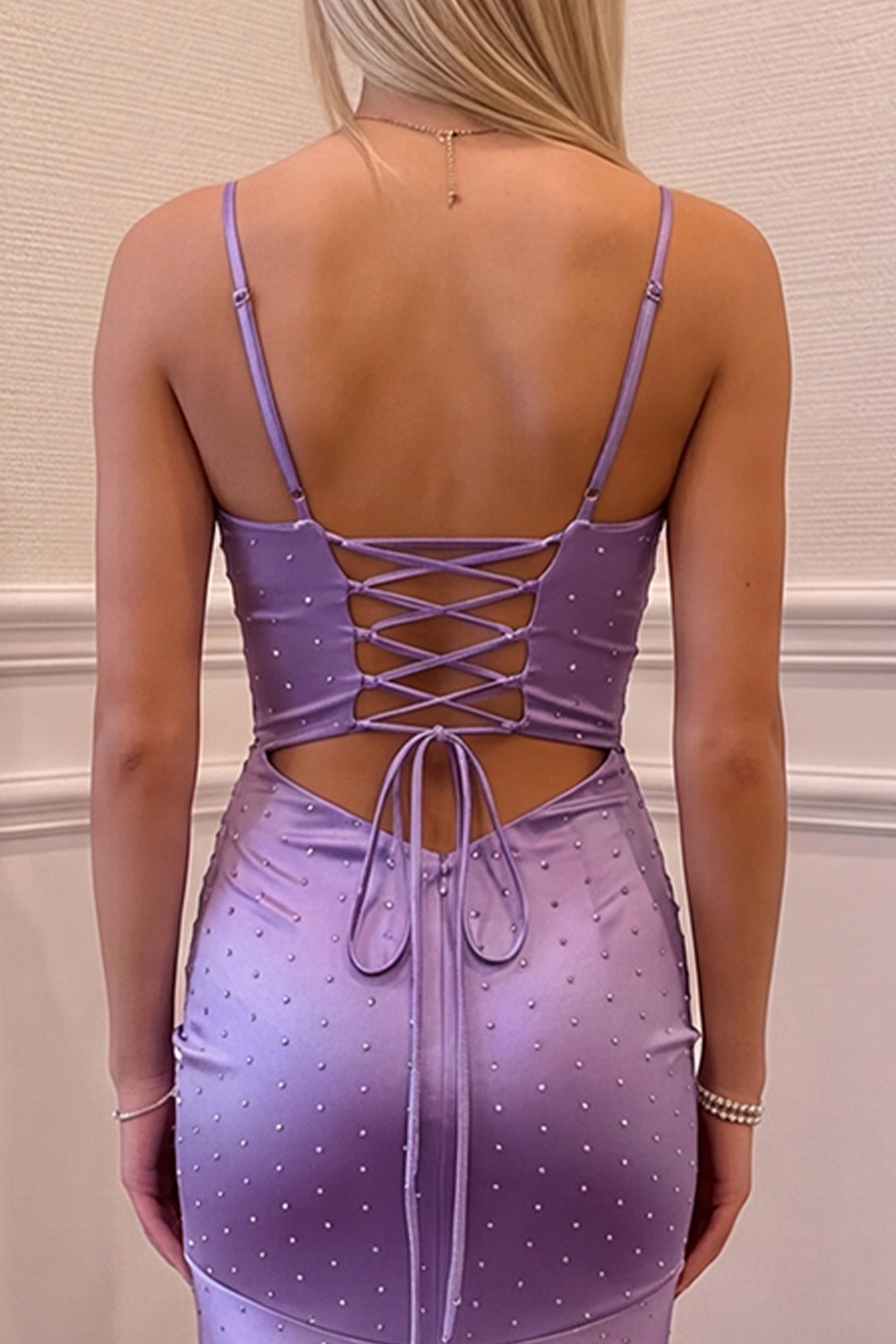 Plum Ruched Mermaid Spaghetti Straps Prom Dress with Flowers