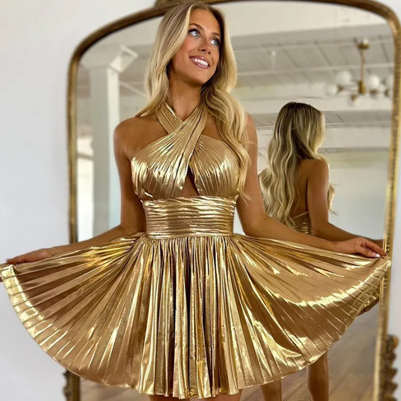 Metallic hoco dress best sale