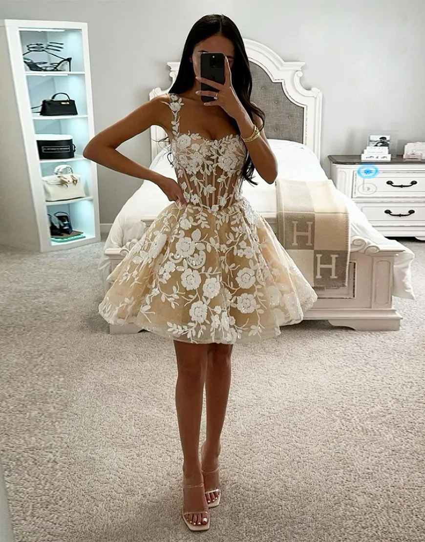 [Copy]Glitter Silver Strapless Bodycon Satin Cut Out Short Homecoming Dress with Beading