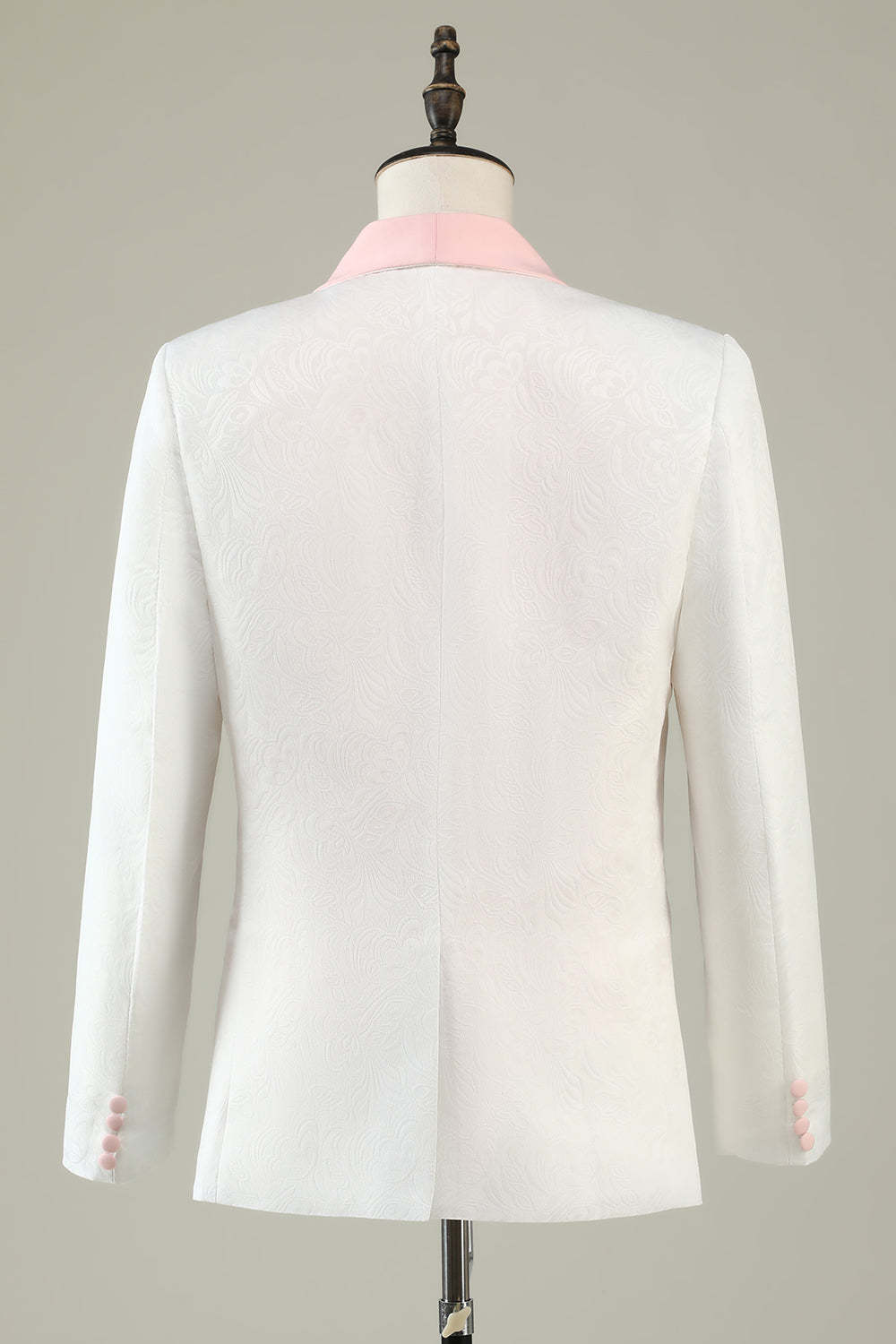 Unique Pink Jacquard Shawl Lapel Tuxedo for Guys