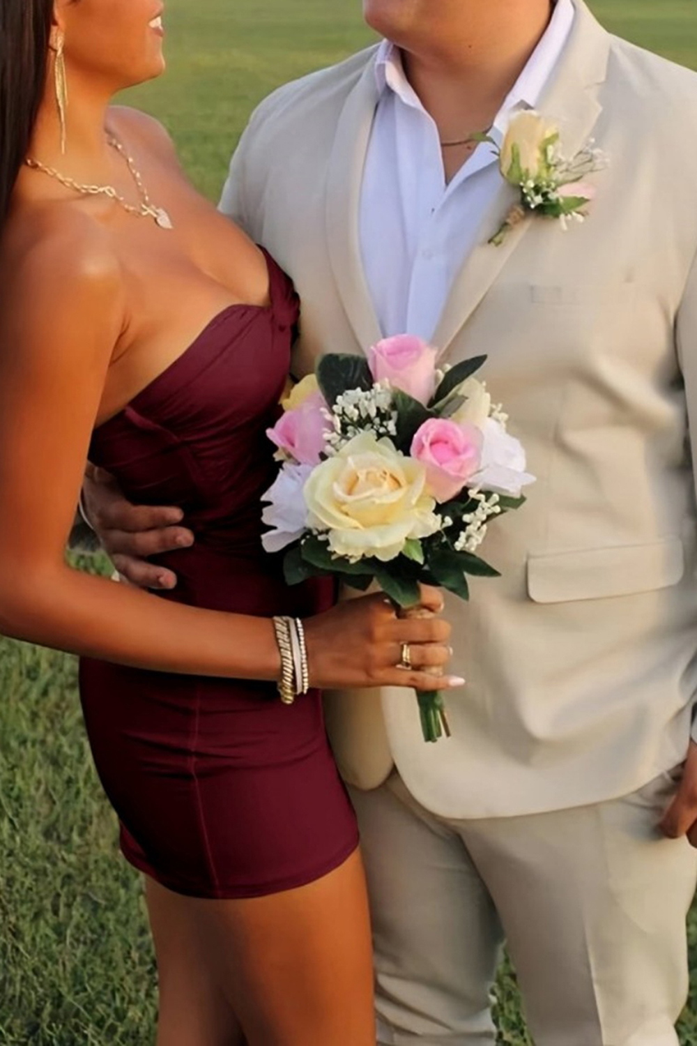 Yellow Bodycon Sweetheart Keyhole Mini Party Dress