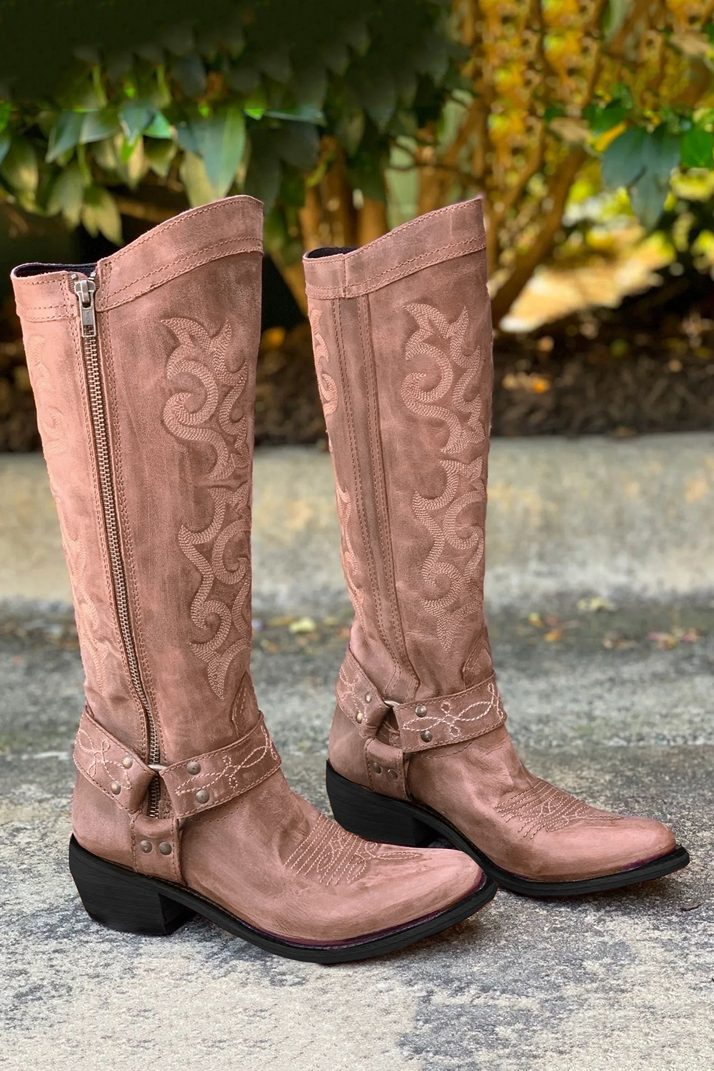 Blue Cowgirl Embroidered Boho Mid Calf Boots